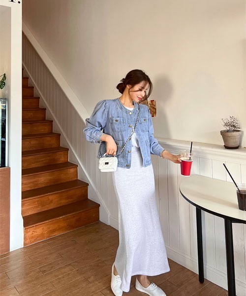 NANING9（ナンニング）の「NANING9 ウエストバンディングスウェットマーメイドスカート（スカート・レディース・ブラック/アイボリー・FREE）」の20枚目の写真