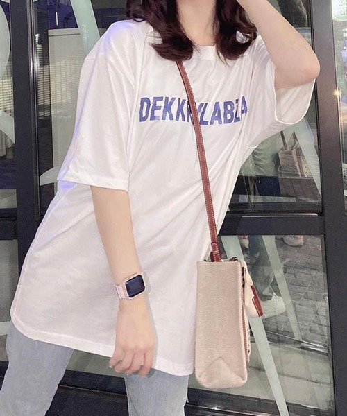 Chick(チック)の「▲Front Logo SS Tee / フロントロゴ半袖Tシャツ(Tシャツ/カットソー・レディース・ブラック/ベージュ/ホワイト・M/L/XL)」の2枚目の写真