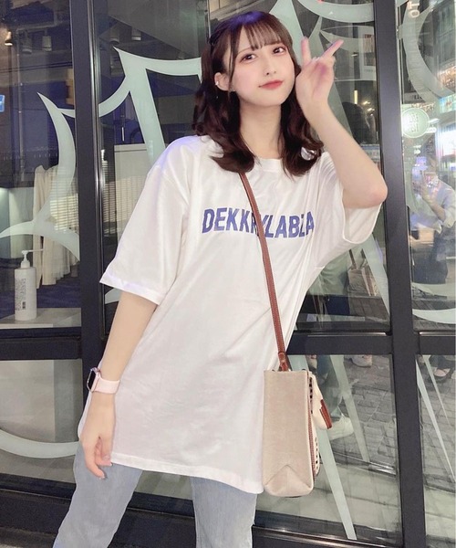 Chick(チック)の「▲Front Logo SS Tee / フロントロゴ半袖Tシャツ(Tシャツ/カットソー・レディース・ブラック/ベージュ/ホワイト・M/L/XL)」の8枚目の写真