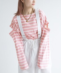w closet | ボーダーショルダースリットロンT(Tシャツ/カットソー)