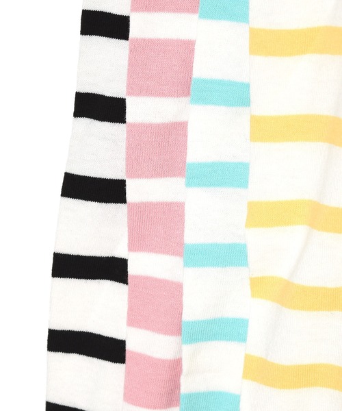 w closet(ダブルクローゼット)の「ボーダーショルダースリットロンT(Tシャツ/カットソー・レディース・ホワイト×ブラック/ピンク系その他/ホワイト×イエロー/グリーン系その他・FREE)」の12枚目の写真