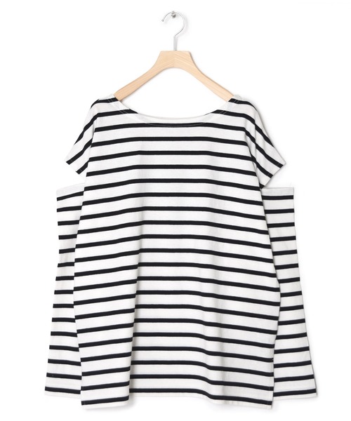 w closet(ダブルクローゼット)の「ボーダーショルダースリットロンT(Tシャツ/カットソー・レディース・ホワイト×ブラック/ピンク系その他/ホワイト×イエロー/グリーン系その他・FREE)」の17枚目の写真