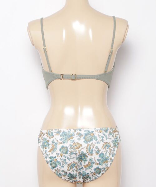 TOTASU ELEVEN(トータスイレブン)の「TOTASU ELEVEN/トータスイレブン 小花柄/エスニック柄ショーツ/無地 /リブ素材/2wayショルダーフロントリボンビキニ 32172(水着・レディース・グリーン/オレンジ/ブラウン・9号)」の5枚目の写真