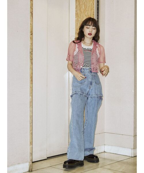 jouetie（ジュエティ）の「カラーシアークロップドブラウス（シャツ/ブラウス・レディース・ブラウン/ピンク/グリーン・MEDIUM）」の15枚目の写真