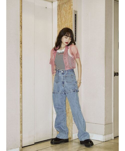 jouetie（ジュエティ）の「カラーシアークロップドブラウス（シャツ/ブラウス・レディース・ブラウン/ピンク/グリーン・MEDIUM）」の16枚目の写真