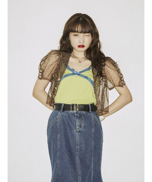 jouetie（ジュエティ）の「カラーシアークロップドブラウス（シャツ/ブラウス・レディース・ブラウン/ピンク/グリーン・MEDIUM）」の18枚目の写真