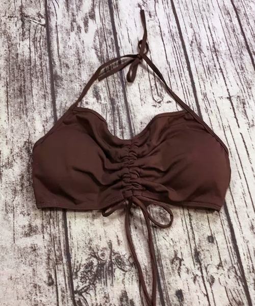 Dalfwin(ダールフィン)の「ラメシアートップス付きフリルビキニ3点セット水着(水着・レディース・ライトブルー/ブラック/ベージュ/ブラウン/ピンク・ONE SIZE)」の19枚目の写真