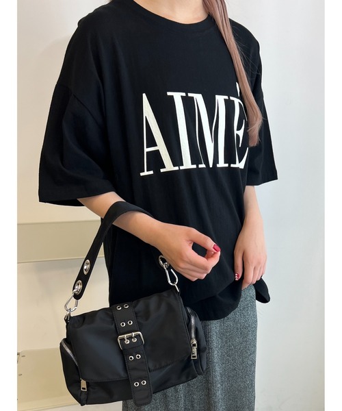 WC(ダブル シー)の「AIMEビッグTシャツ(Tシャツ/カットソー・レディース・ブラック/ホワイト・FREE)」の1枚目の写真