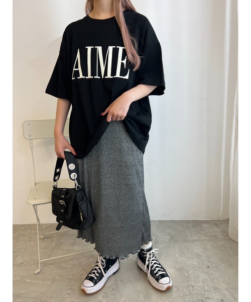 WC(ダブル シー)の「AIMEビッグTシャツ(Tシャツ/カットソー・レディース・ブラック/ホワイト・FREE)」の12枚目の写真