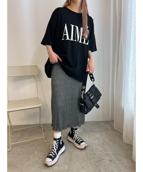WC(ダブル シー)の「AIMEビッグTシャツ(Tシャツ/カットソー・レディース・ブラック/ホワイト・FREE)」の17枚目の写真