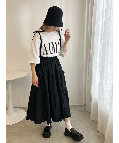 WC(ダブル シー)の「AIMEビッグTシャツ(Tシャツ/カットソー・レディース・ブラック/ホワイト・FREE)」の8枚目の写真