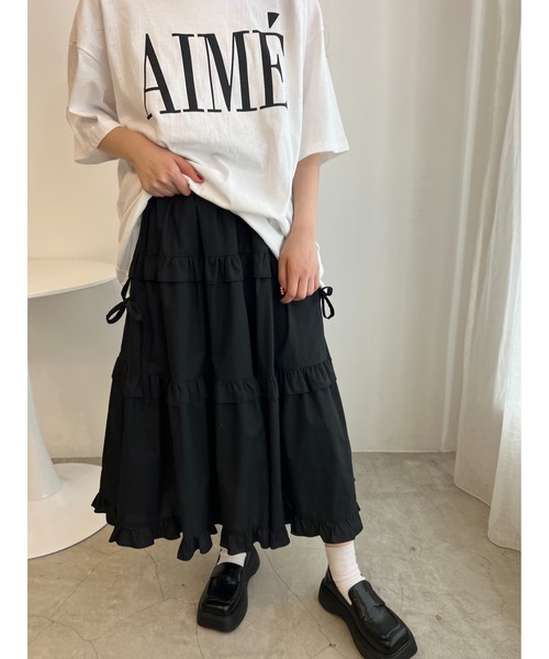 WC(ダブル シー)の「AIMEビッグTシャツ(Tシャツ/カットソー・レディース・ブラック/ホワイト・FREE)」の6枚目の写真