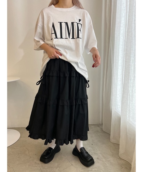 WC(ダブル シー)の「AIMEビッグTシャツ(Tシャツ/カットソー・レディース・ブラック/ホワイト・FREE)」の14枚目の写真