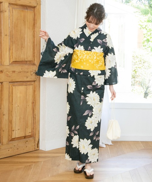 Honeys（ハニーズ）の「浴衣（浴衣・レディース・ネイビー/ベージュ/ピンク/グリーン/グレー・F）」の13枚目の写真