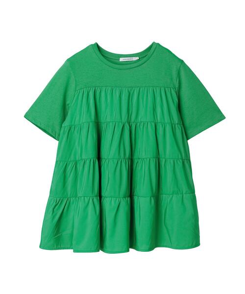 AMERICAN HOLIC(アメリカンホリック)の「異素材ティアードカットチュニック(Tシャツ/カットソー・レディース・ピンク/グリーン/ブラック/オフホワイト・M/L)」の16枚目の写真