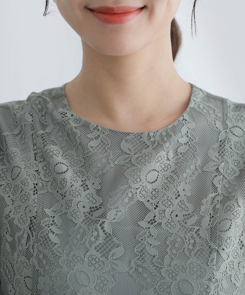 PourVous(プールヴー)の「結婚式 パーティー ドレス 袖あり と ロング ベロアリボンセレモニー フォーマル オケージョンドレス お呼ばれ 二次会 成人式 (ドレス・レディース・ブラック/グレイッシュベージュ/ブルーグレー・M)」の15枚目の写真
