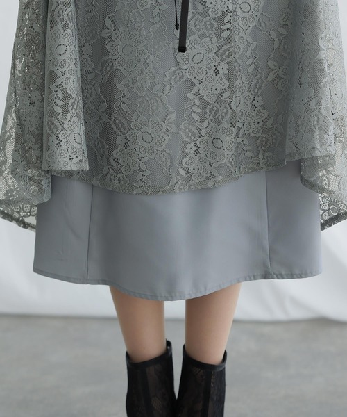 PourVous(プールヴー)の「結婚式 パーティー ドレス 袖あり と ロング ベロアリボンセレモニー フォーマル オケージョンドレス お呼ばれ 二次会 成人式 (ドレス・レディース・ブラック/グレイッシュベージュ/ブルーグレー・M)」の20枚目の写真