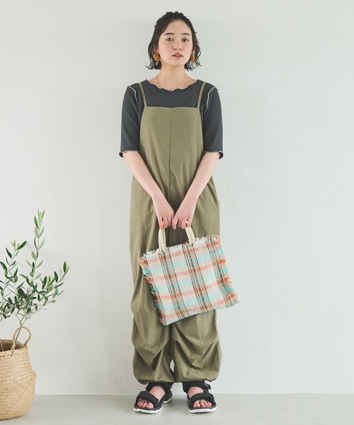 Crisp（クリスプ）の「バイカラーメロウジャカードTシャツ（Tシャツ/カットソー・レディース・アイボリー/チャコールグレー・FREE）」の3枚目の写真