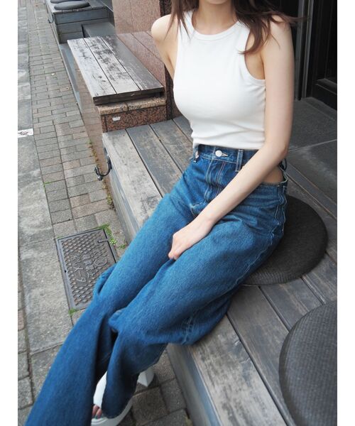 EVRIS（エヴリス）の「パッドインアメスリトップス（タンクトップ・レディース・ホワイト/ブラック/グレー・FREE）」の5枚目の写真