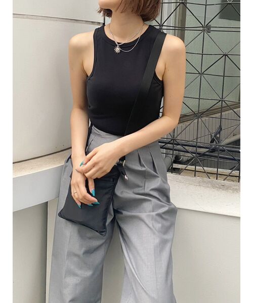 EVRIS（エヴリス）の「パッドインアメスリトップス（タンクトップ・レディース・ホワイト/ブラック/グレー・FREE）」の10枚目の写真