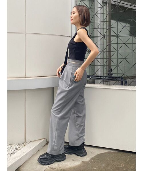 EVRIS（エヴリス）の「パッドインアメスリトップス（タンクトップ・レディース・ホワイト/ブラック/グレー・FREE）」の12枚目の写真