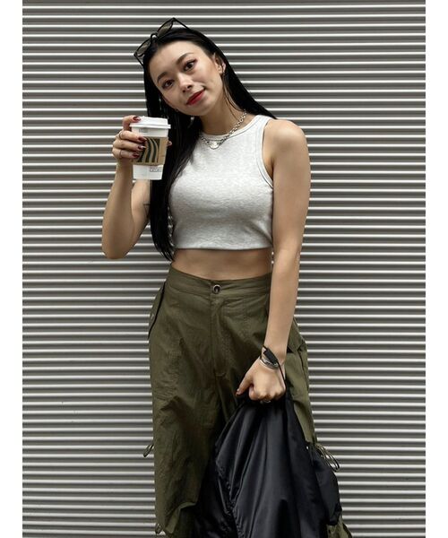 EVRIS（エヴリス）の「パッドインアメスリトップス（タンクトップ・レディース・ホワイト/ブラック/グレー・FREE）」の13枚目の写真