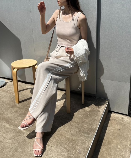 one after another NICE CLAUP（ワンアフターアナザーナイスクラップ）の「【新色追加】niceロゴタンクトップ（タンクトップ・レディース・ホワイト/ベージュ/ホワイト×ブラック/ピンク・FREE）」の18枚目の写真