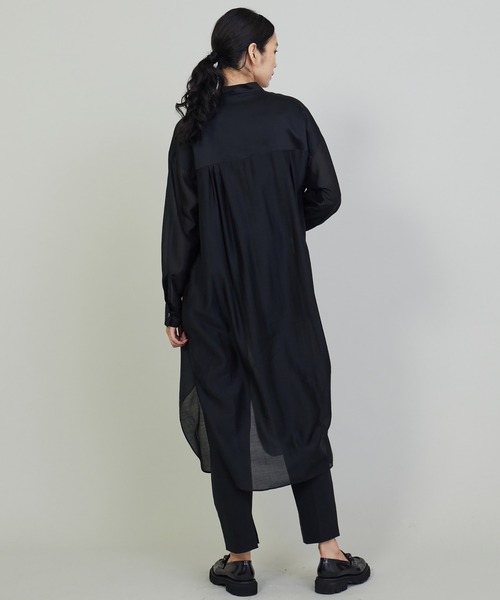 【美品】1er Arrondissement シアーシルク ワンピース ブラック 1er Arrondissement（プルミエアロンディスモン）の「シアー