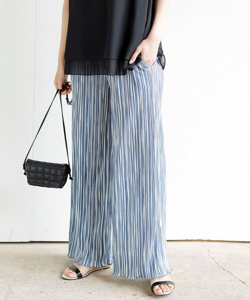 rps（アールピーエス）の「柄アソートプリーツパンツ（その他パンツ・レディース・アイボリー/ブラック系その他2/ブラック/チャコールグレー/ブラック系その他3/グリーン/ベージュ/ネイビー/ブルー・フリー）」の8枚目の写真