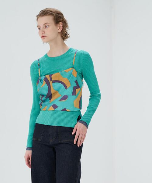 LANVIN en Bleu（ランバンオンブルー）の「アートプリントキャミソールトップス（キャミソール・レディース・ブルー/パープル系その他・38）」の8枚目の写真