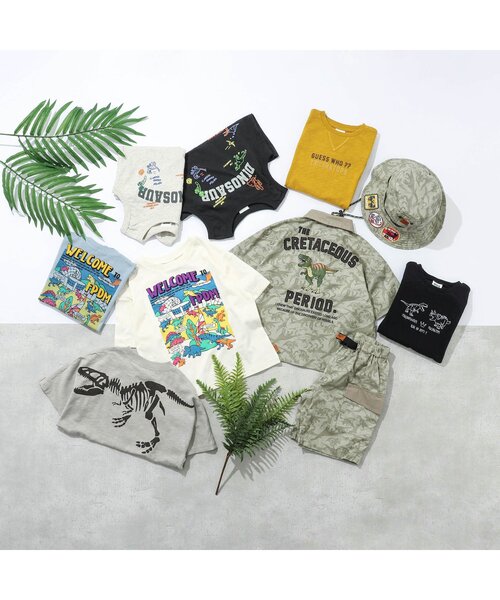 BREEZE（ブリーズ）の「プクプク恐竜タンクトップ（タンクトップ・キッズ・チャコール/アイボリー・80/90/100/110/120/130/140）」の12枚目の写真