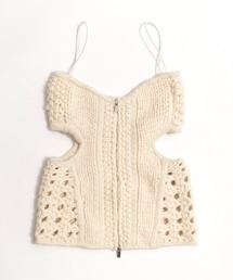 ニット セーター WOOL KNIT BUSTIER | ウールニットビスチェ レディース 50%OFF】whyto ホワイト グリッター ニット ビスチェ “glitter