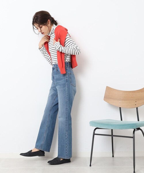 DRESKIP(ドレスキップ)の「◆大人なシアー感 レイヤードにぴったりのインナータートル【SHOO WARM/吸湿発熱】(Tシャツ/カットソー・レディース・オフホワイト/ホワイト系5/ブラック/スモーキーグリーン系/ライトオレンジ系/サックスブルー/ライトグレー・02/03/04)」の8枚目の写真