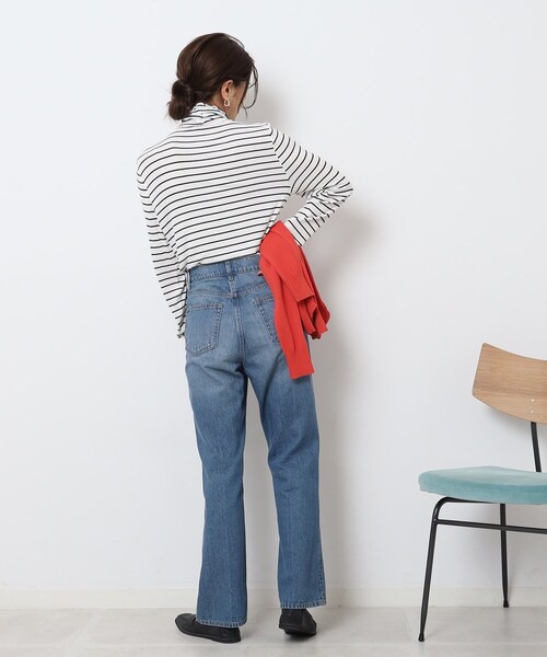 DRESKIP(ドレスキップ)の「◆大人なシアー感 レイヤードにぴったりのインナータートル【SHOO WARM/吸湿発熱】(Tシャツ/カットソー・レディース・オフホワイト/ホワイト系5/ブラック/スモーキーグリーン系/ライトオレンジ系/サックスブルー/ライトグレー・02/03/04)」の9枚目の写真