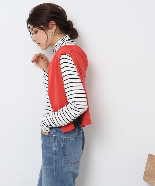 DRESKIP(ドレスキップ)の「◆大人なシアー感 レイヤードにぴったりのインナータートル【SHOO WARM/吸湿発熱】(Tシャツ/カットソー・レディース・オフホワイト/ホワイト系5/ブラック/スモーキーグリーン系/ライトオレンジ系/サックスブルー/ライトグレー・02/03/04)」の11枚目の写真