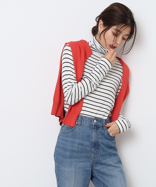 DRESKIP(ドレスキップ)の「◆大人なシアー感 レイヤードにぴったりのインナータートル【SHOO WARM/吸湿発熱】(Tシャツ/カットソー・レディース・オフホワイト/ホワイト系5/ブラック/スモーキーグリーン系/ライトオレンジ系/サックスブルー/ライトグレー・02/03/04)」の3枚目の写真