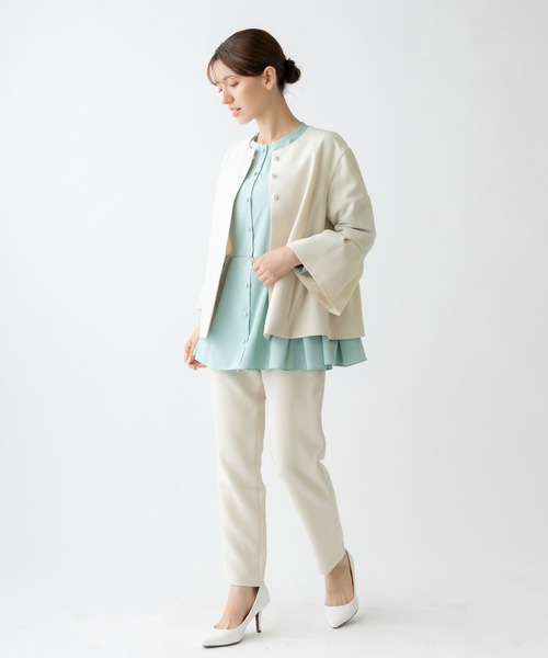 ⭐︎新品未使用品⭐︎sono ポタリースリーブフレア ジャケット Sono（ソーノ）の「【SONO NAVY】ボタリースリーブフレアジャケット