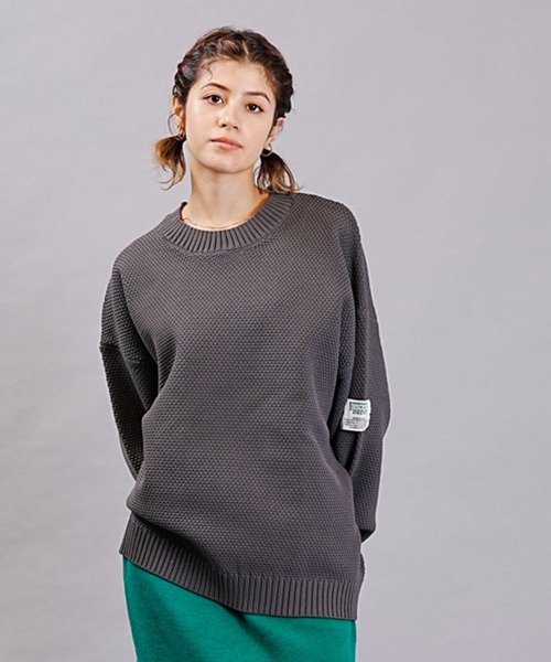 DISCUS ATHLETIC（ディスカス　アスレチック）の「DISCUS ATHLETIC/ディスカスアスレチック クルーネックニット スポンディッシュニット バルーンスリーブ 3487-8973（ニット/セーター・レディース・サックスブルー/アイボリー/チャコールグレー/オレンジ/マジェンタ/グリーン・FREE）」の3枚目の写真