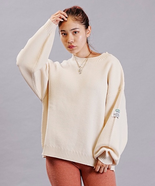 DISCUS ATHLETIC（ディスカス　アスレチック）の「DISCUS ATHLETIC/ディスカスアスレチック クルーネックニット スポンディッシュニット バルーンスリーブ 3487-8973（ニット/セーター・レディース・サックスブルー/アイボリー/チャコールグレー/オレンジ/マジェンタ/グリーン・FREE）」の2枚目の写真