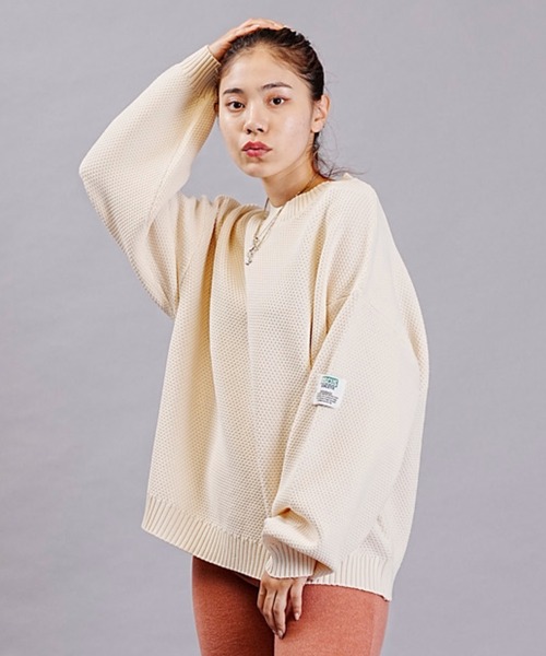 DISCUS ATHLETIC（ディスカス　アスレチック）の「DISCUS ATHLETIC/ディスカスアスレチック クルーネックニット スポンディッシュニット バルーンスリーブ 3487-8973（ニット/セーター・レディース・サックスブルー/アイボリー/チャコールグレー/オレンジ/マジェンタ/グリーン・FREE）」の7枚目の写真