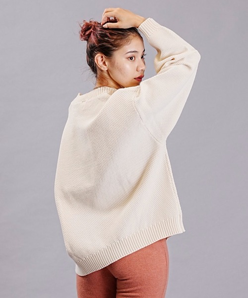 DISCUS ATHLETIC（ディスカス　アスレチック）の「DISCUS ATHLETIC/ディスカスアスレチック クルーネックニット スポンディッシュニット バルーンスリーブ 3487-8973（ニット/セーター・レディース・サックスブルー/アイボリー/チャコールグレー/オレンジ/マジェンタ/グリーン・FREE）」の8枚目の写真