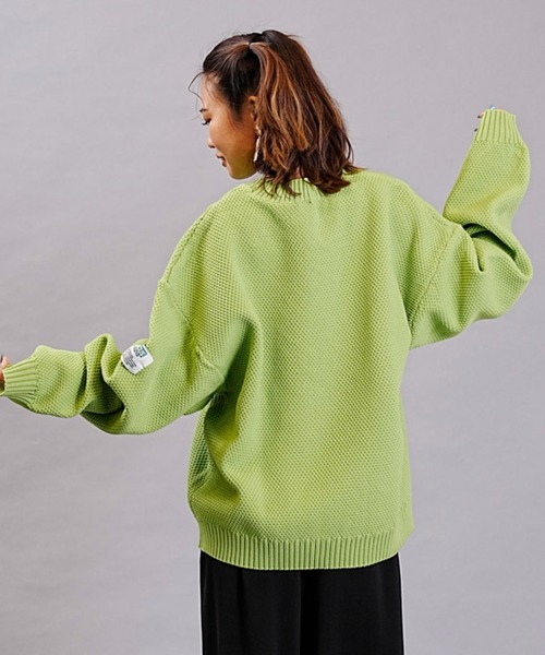 DISCUS ATHLETIC（ディスカス　アスレチック）の「DISCUS ATHLETIC/ディスカスアスレチック クルーネックニット スポンディッシュニット バルーンスリーブ 3487-8973（ニット/セーター・レディース・サックスブルー/アイボリー/チャコールグレー/オレンジ/マジェンタ/グリーン・FREE）」の21枚目の写真