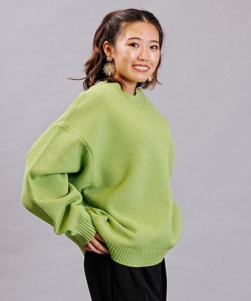 DISCUS ATHLETIC（ディスカス　アスレチック）の「DISCUS ATHLETIC/ディスカスアスレチック クルーネックニット スポンディッシュニット バルーンスリーブ 3487-8973（ニット/セーター・レディース・サックスブルー/アイボリー/チャコールグレー/オレンジ/マジェンタ/グリーン・FREE）」の19枚目の写真