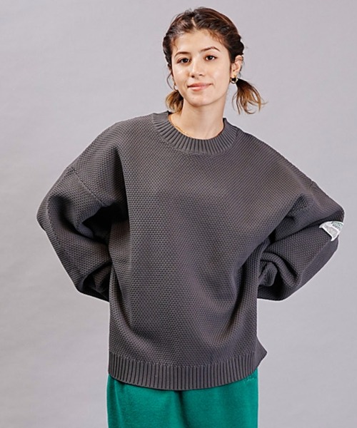 DISCUS ATHLETIC（ディスカス　アスレチック）の「DISCUS ATHLETIC/ディスカスアスレチック クルーネックニット スポンディッシュニット バルーンスリーブ 3487-8973（ニット/セーター・レディース・サックスブルー/アイボリー/チャコールグレー/オレンジ/マジェンタ/グリーン・FREE）」の12枚目の写真
