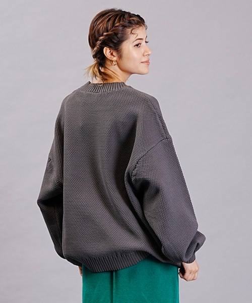 DISCUS ATHLETIC（ディスカス　アスレチック）の「DISCUS ATHLETIC/ディスカスアスレチック クルーネックニット スポンディッシュニット バルーンスリーブ 3487-8973（ニット/セーター・レディース・サックスブルー/アイボリー/チャコールグレー/オレンジ/マジェンタ/グリーン・FREE）」の14枚目の写真