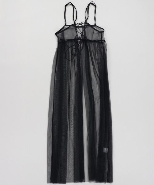 SPINNS（スピンズ）の「【2way!前後で着られる】チュールロングキャミワンピース レイヤード（ワンピース・レディース・アイボリー/ブルー/ブラック/チャコール/ピンク/グレイッシュベージュ/ピンク系その他/ライトブルー/レッド・ONESIZE）」の17枚目の写真