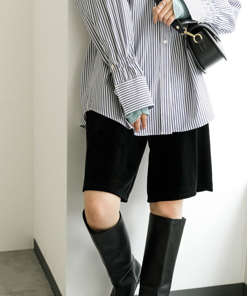 URBAN RESEARCH（アーバンリサーチ）の「ベロアハーフパンツ（その他パンツ・レディース・ブラック/オリーブ・FREE）」の2枚目の写真