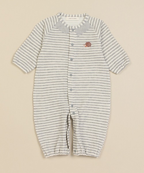 sense of wonder（センスオブワンダー）の「animal刺しゅう2wayオール【日本製】（ロンパース・キッズ・ライトグレー/キナリ・50-70cm）」の11枚目の写真