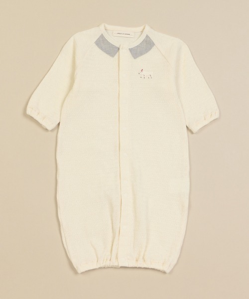 sense of wonder（センスオブワンダー）の「animal刺しゅう2wayオール【日本製】（ロンパース・キッズ・ライトグレー/キナリ・50-70cm）」の13枚目の写真