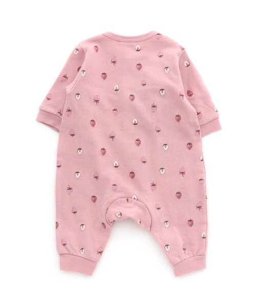 Ampersand（アンパサンド）の「いちご・花柄カバーオール（ロンパース・キッズ・ピンク/アイボリー・70/80/60）」の4枚目の写真